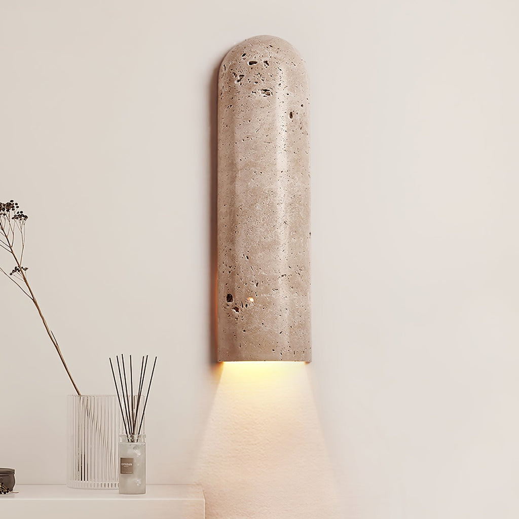 Lina Travertine Wall Light, Hardwired Wall Sconce, detail 3