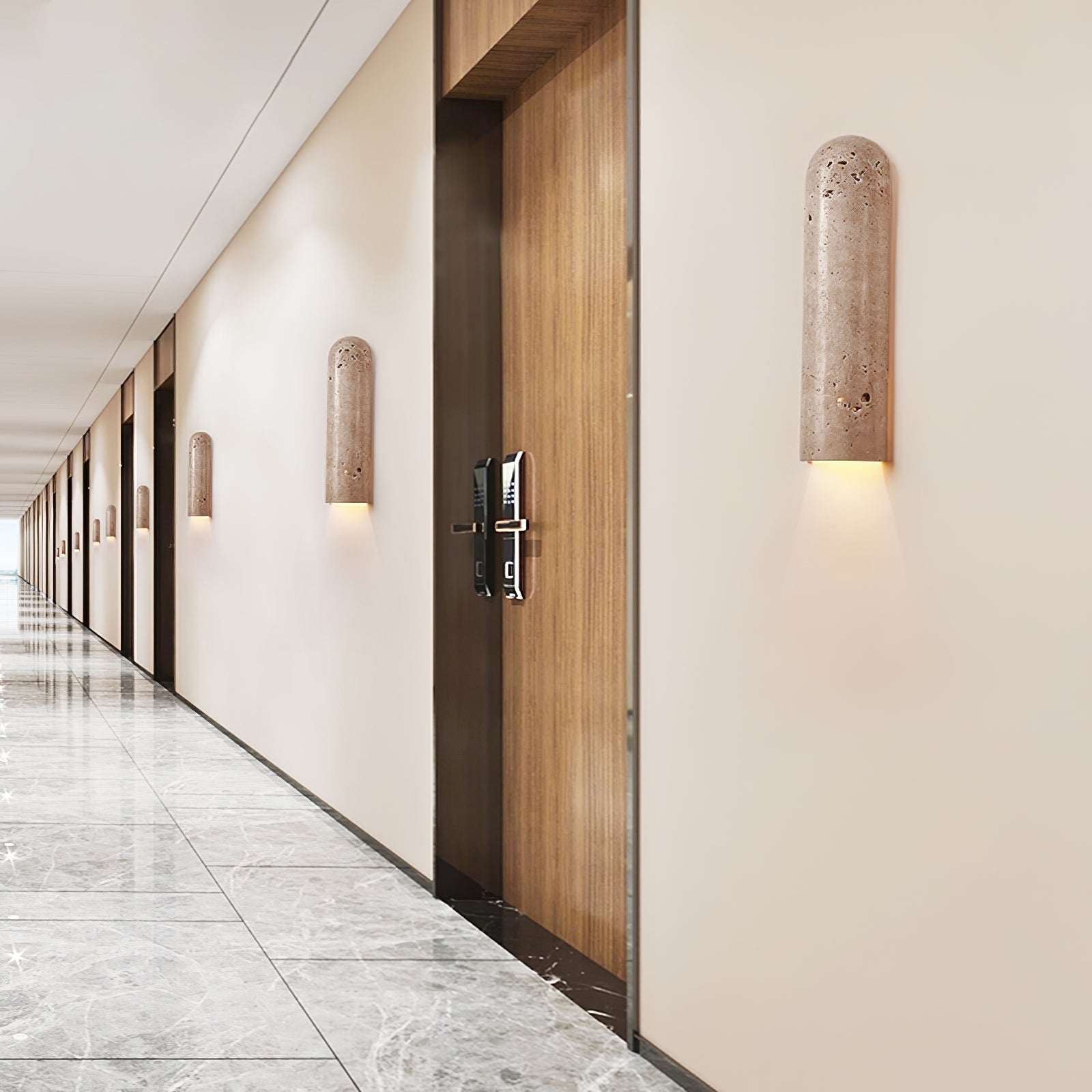 Lina Travertine Wall Light, Hardwired Wall Sconce, detail 17