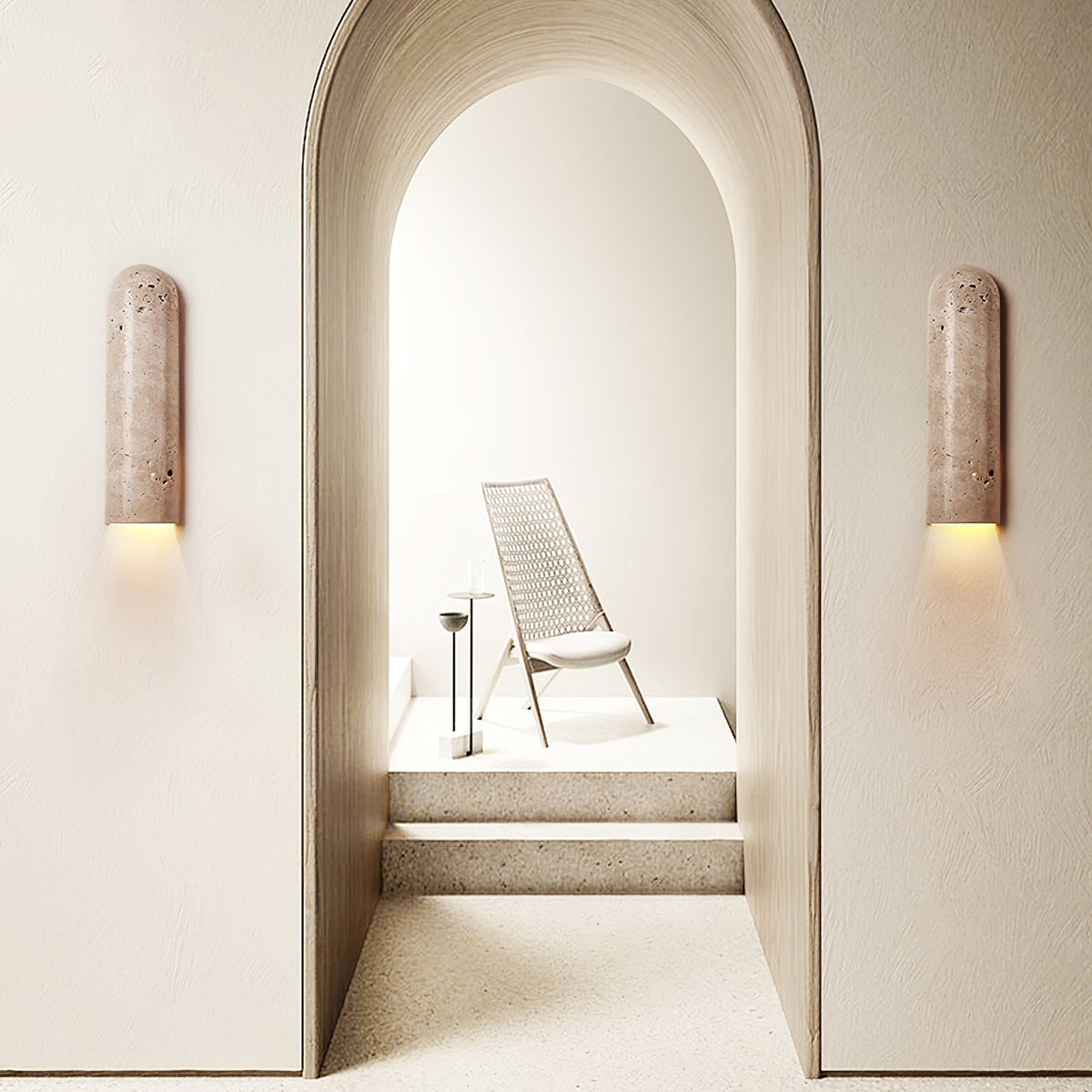 Lina Travertine Wall Light, Hardwired Wall Sconce, detail 2
