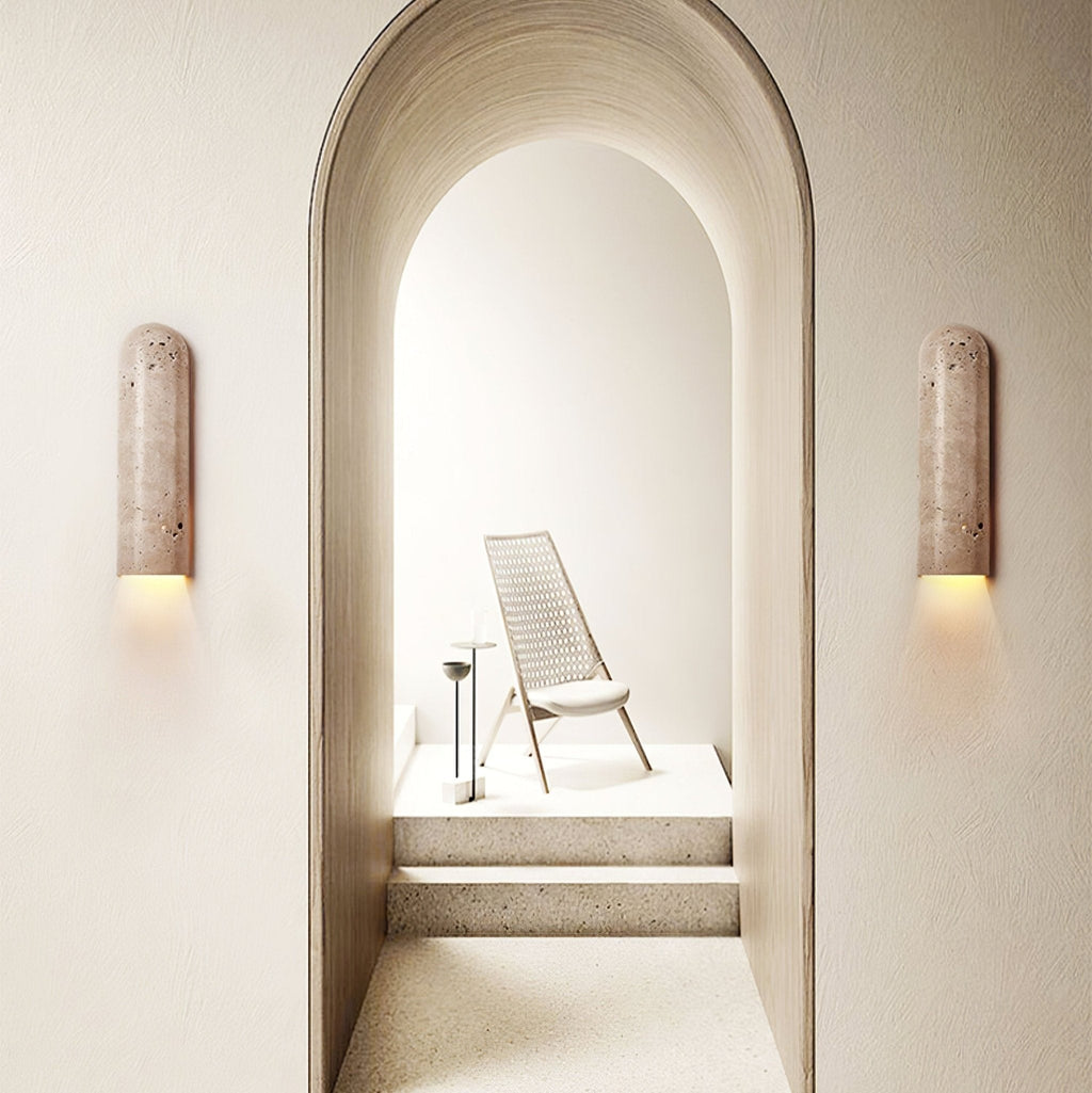 Lina Travertine Wall Light, Hardwired Wall Sconce, detail 9
