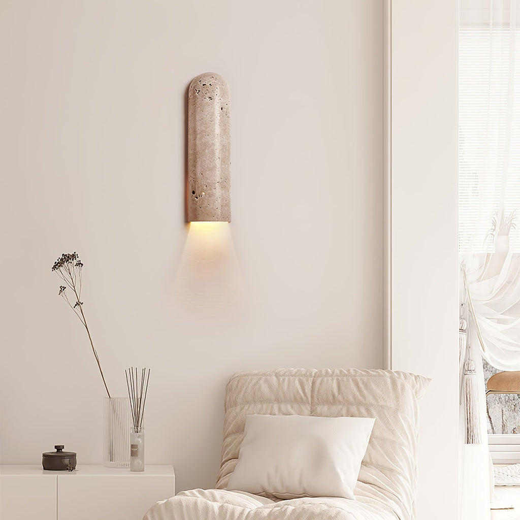 Lina Travertine Wall Light, Hardwired Wall Sconce, detail 4