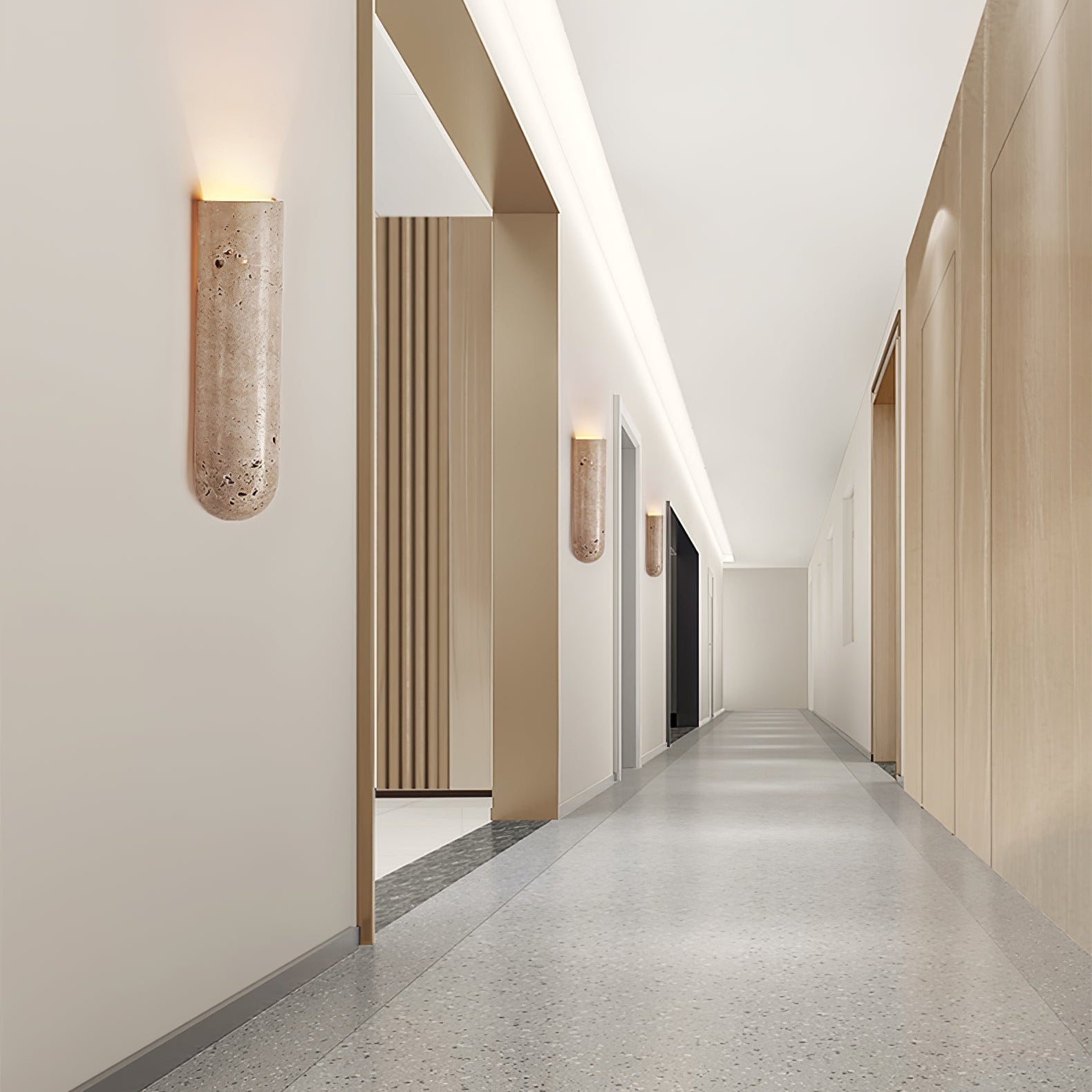 Lina Travertine Wall Light, Hardwired Wall Sconce, detail 8