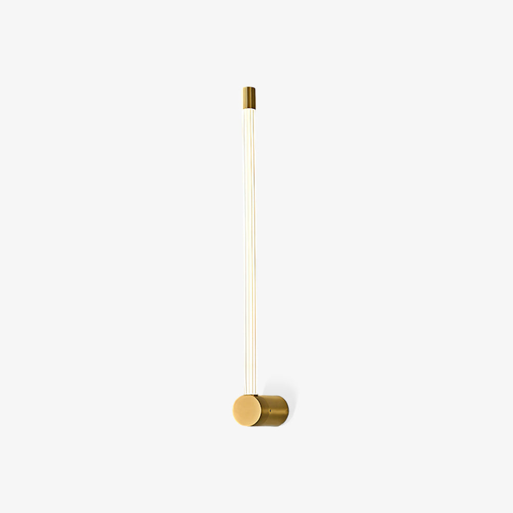 Linear LED Wall Light - Dia 6cm x H 65cm Brass, Hardwired Wall Sconce, detail 2