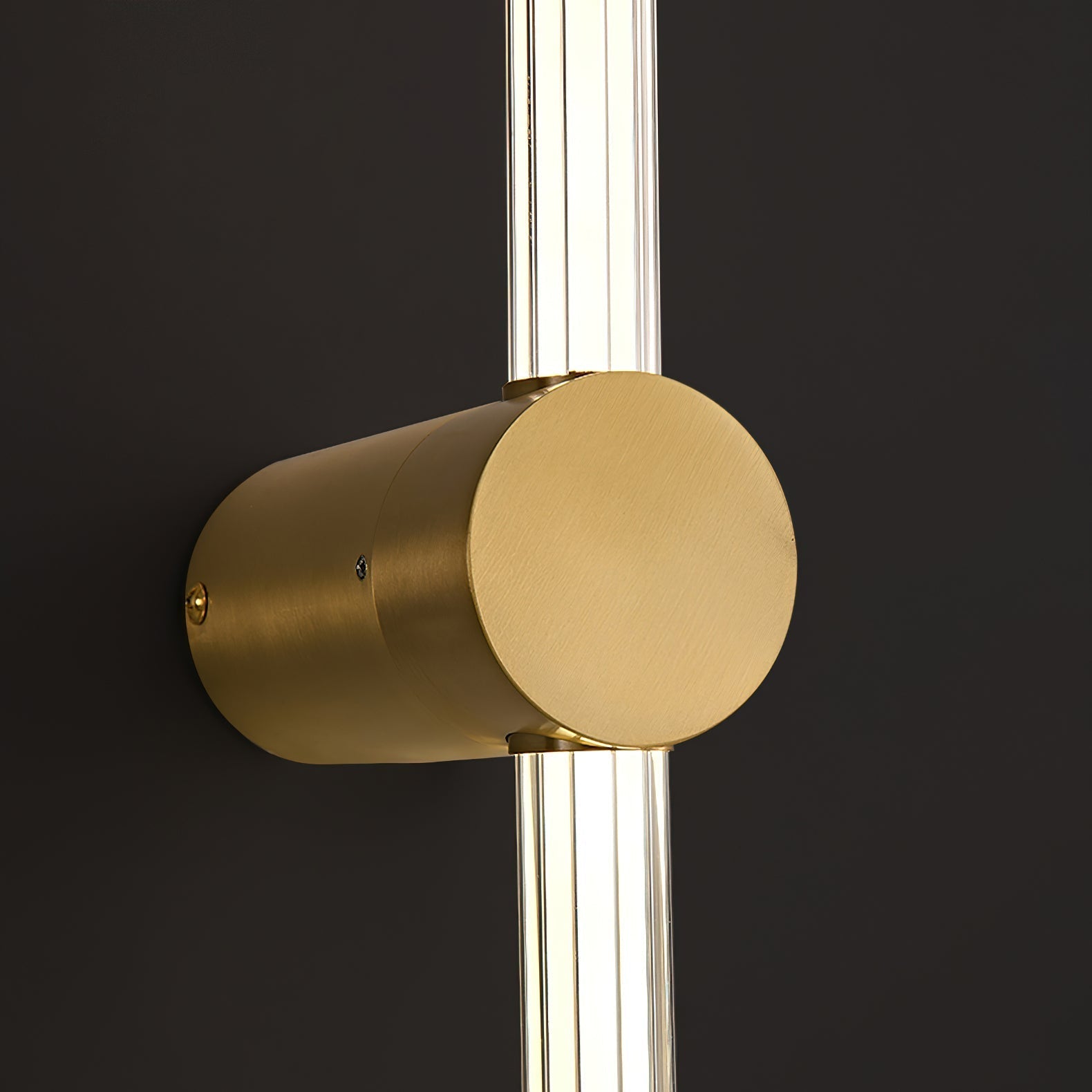 Linear LED Wall Light - Dia 6cm x H 65cm Brass, Hardwired Wall Sconce, detail 10