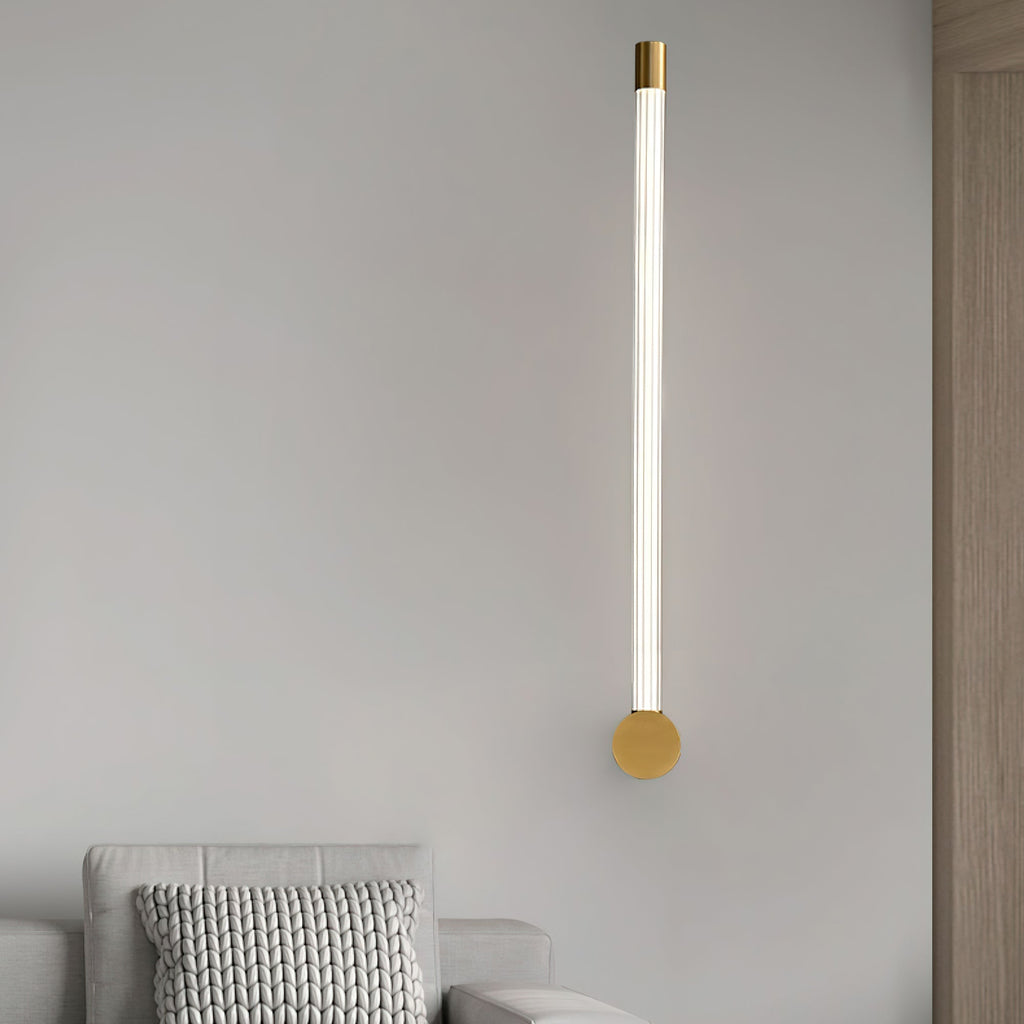 Linear LED Rechargeable Wall Light - ∅ 2.7″ x H 25.6″ Metal, Bedroom Wall Sconce, detail 5