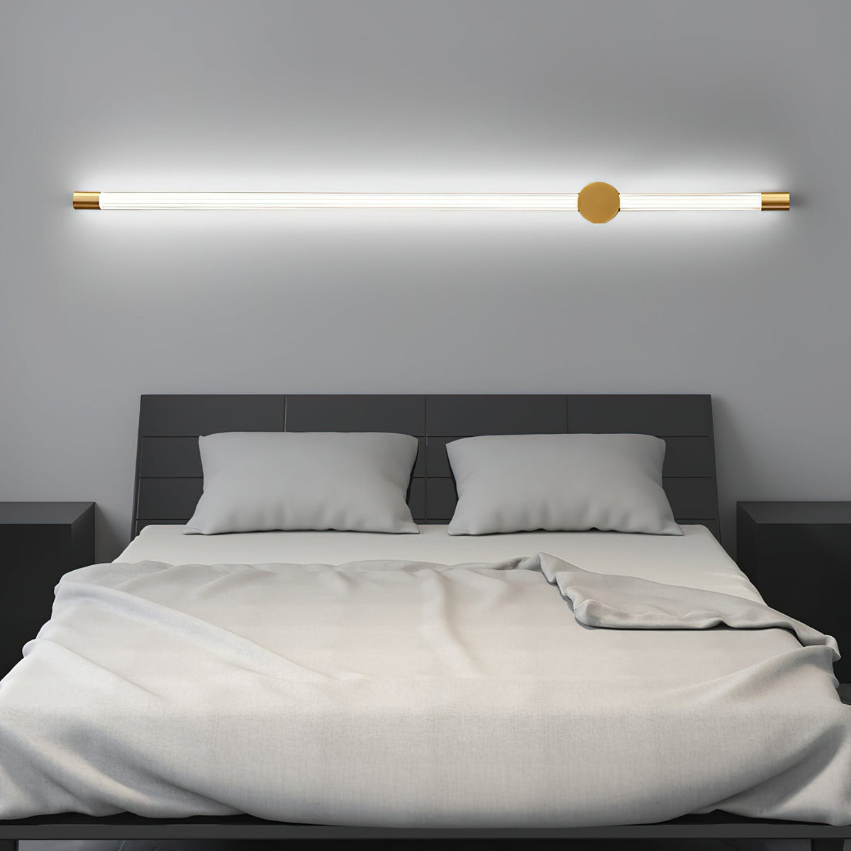 Linear LED Rechargeable Wall Light - ∅ 2.7″ x H 25.6″ Metal, Bedroom Wall Sconce, detail 7