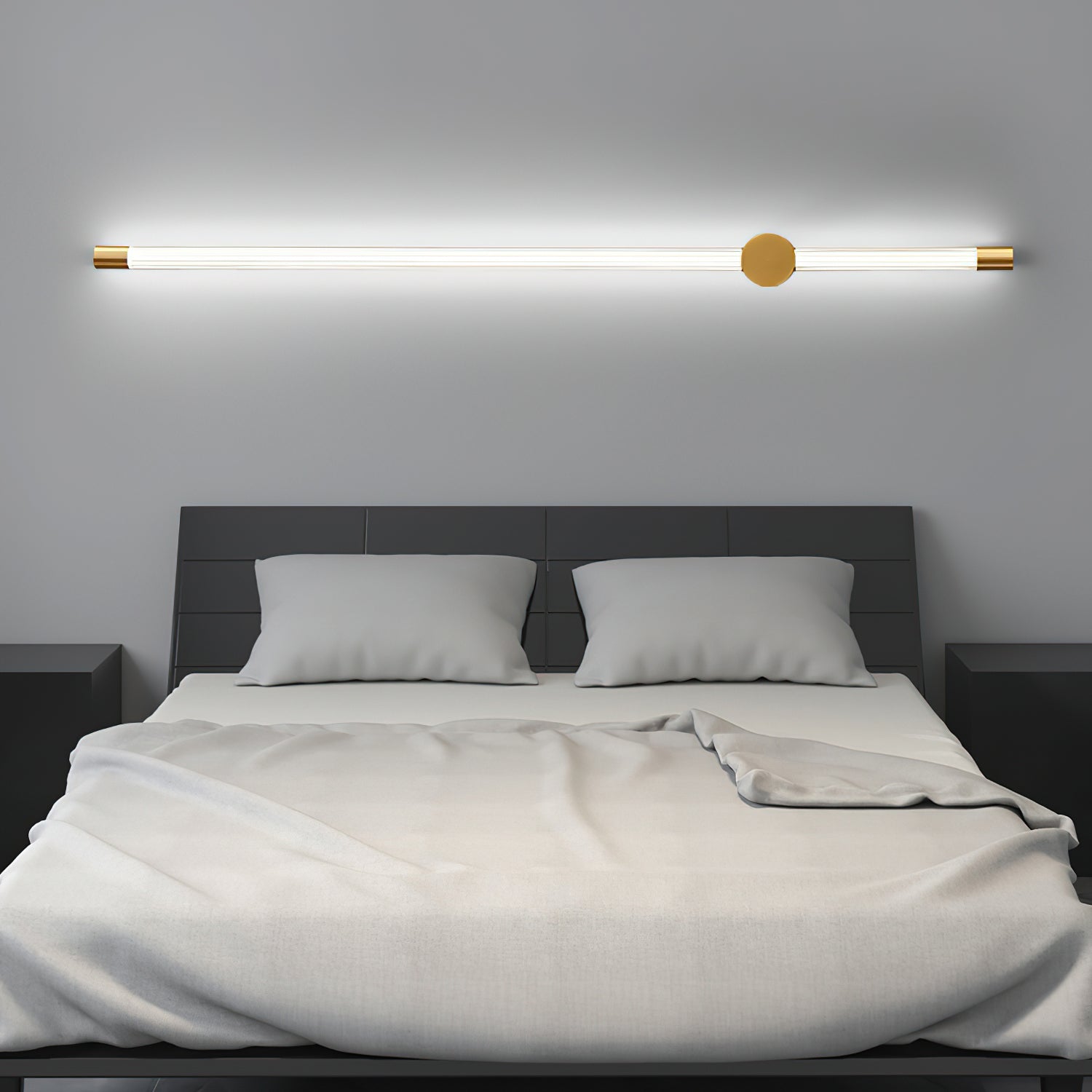 Linear LED Rechargeable Wall Light - ∅ 2.7″ x H 25.6″ Metal, Bedroom Wall Sconce, detail 7