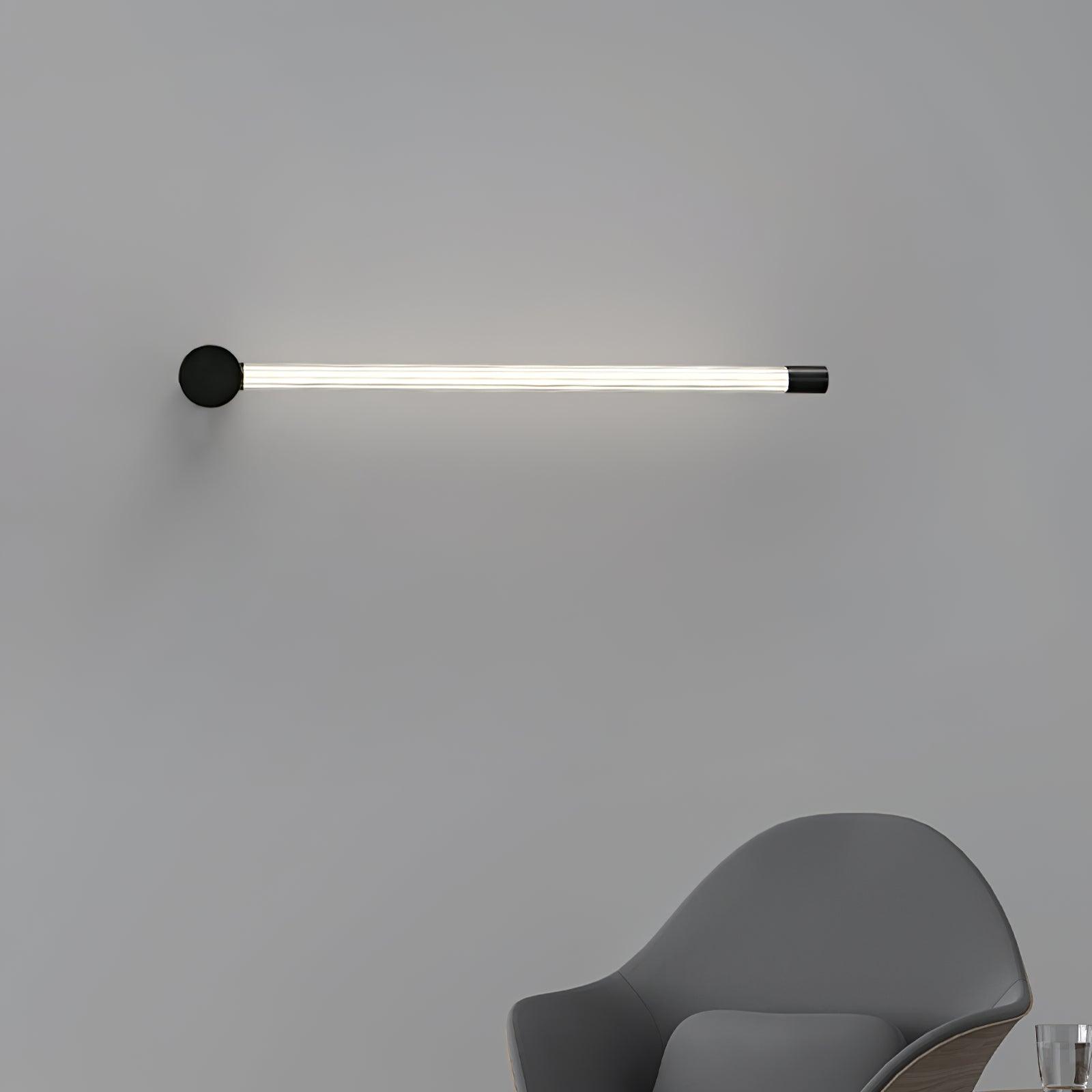 Linear LED Wall Light - Dia 6cm x H 65cm Brass, Hardwired Wall Sconce, detail 5