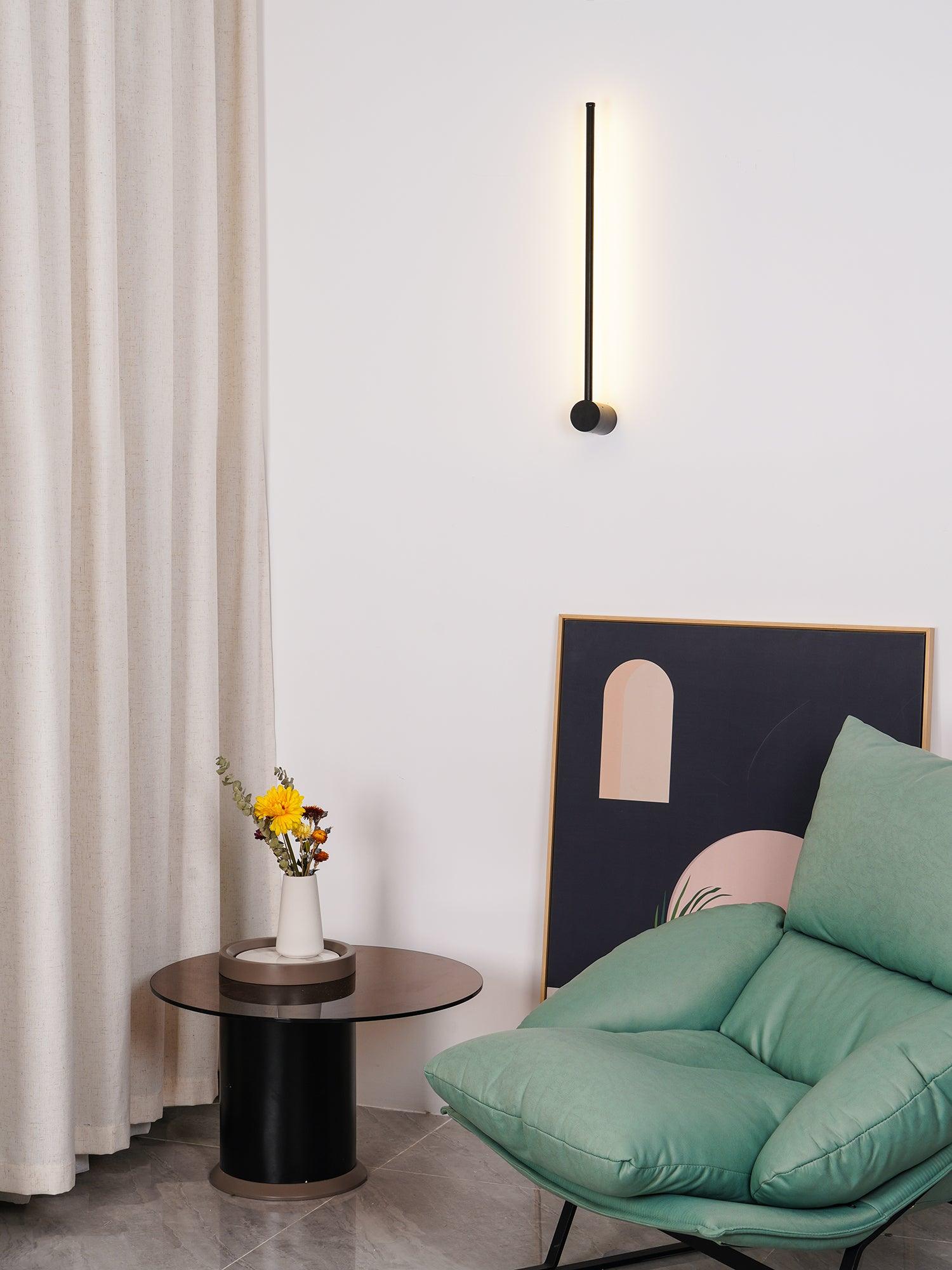 Linear LED Wall Light - Dia 10cm x H 60cm Metal, Hardwired Wall Sconce, detail 11