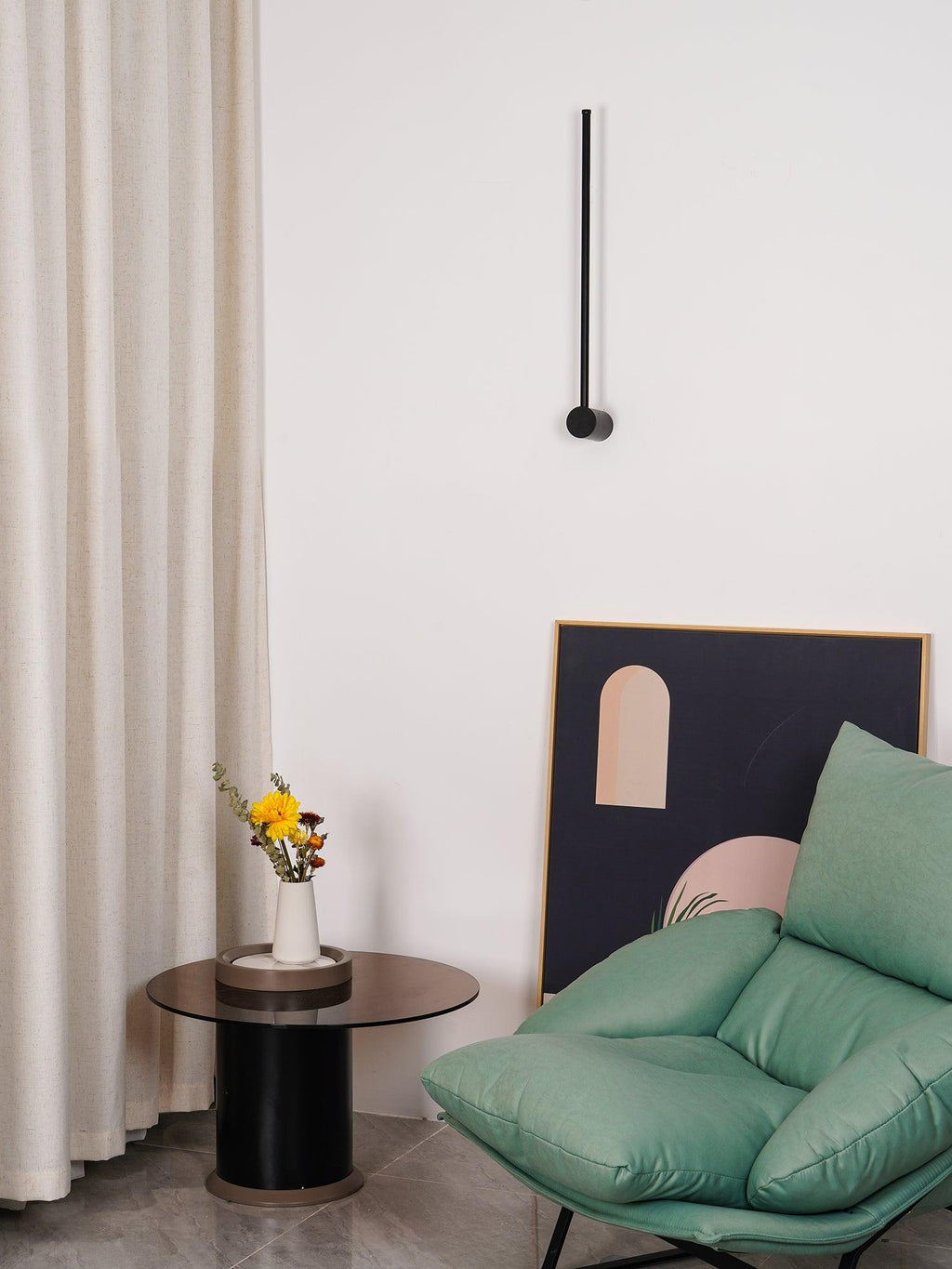 Linear LED Wall Light - Dia 10cm x H 60cm Metal, Hardwired Wall Sconce, detail 12