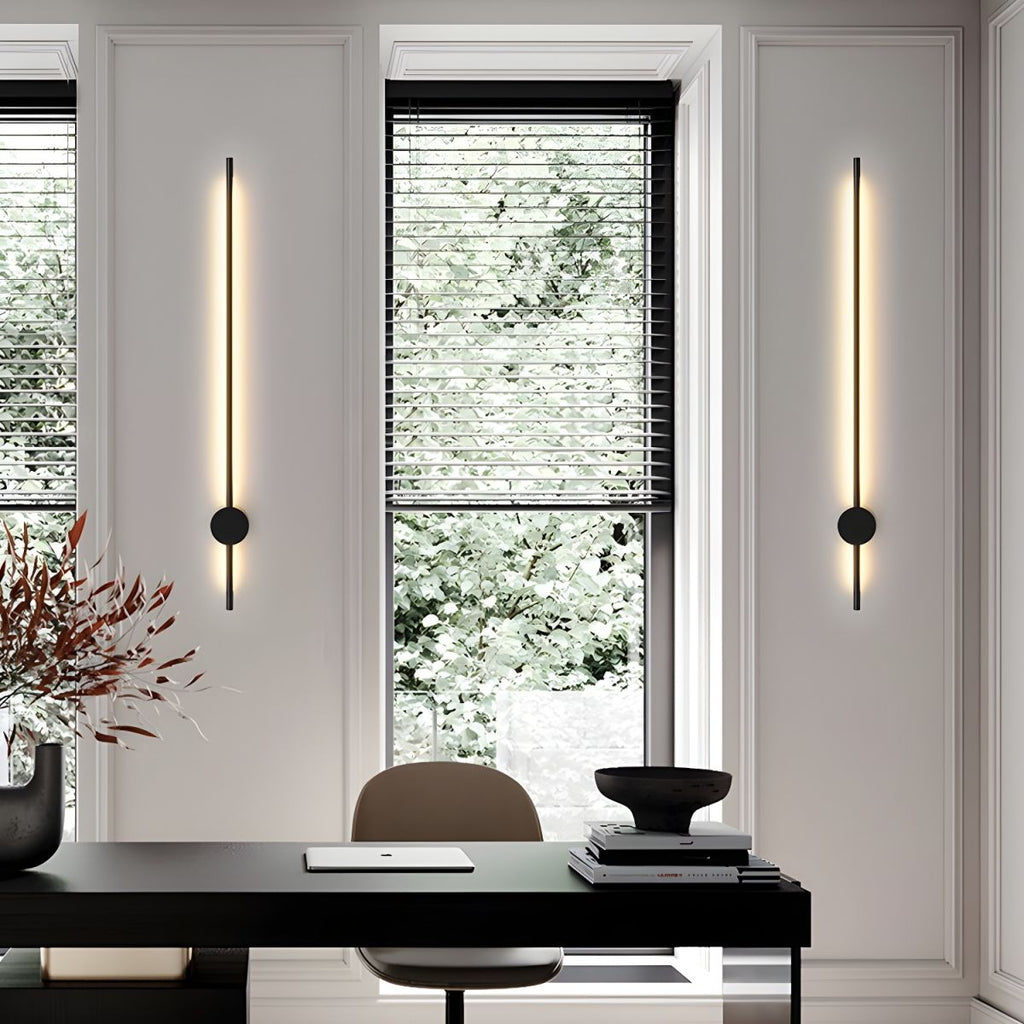 Linear LED Wall Light - Dia 10cm x H 60cm Metal, Hardwired Wall Sconce, detail 9