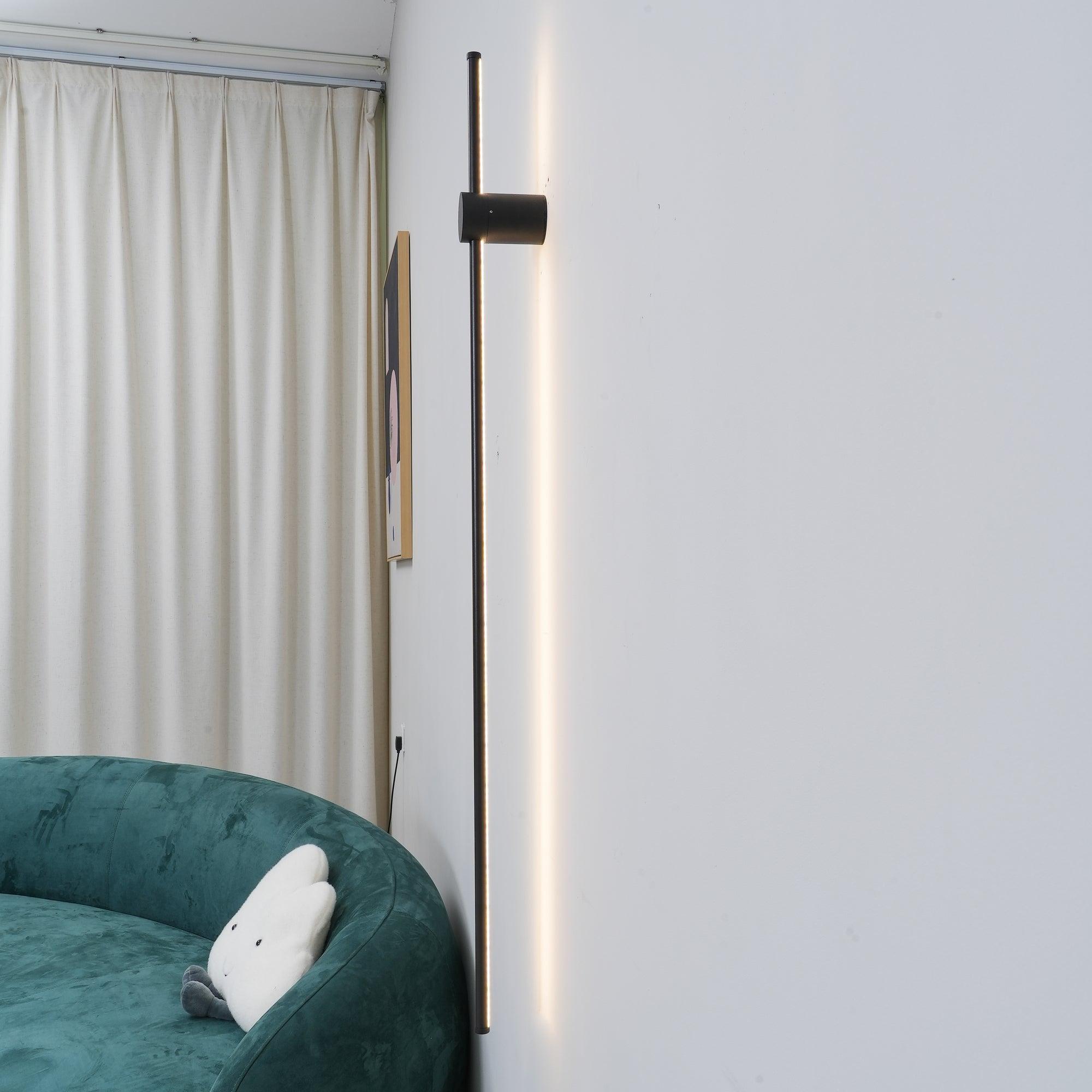 Linear LED Wall Light - Dia 10cm x H 60cm Metal, Hardwired Wall Sconce, detail 6