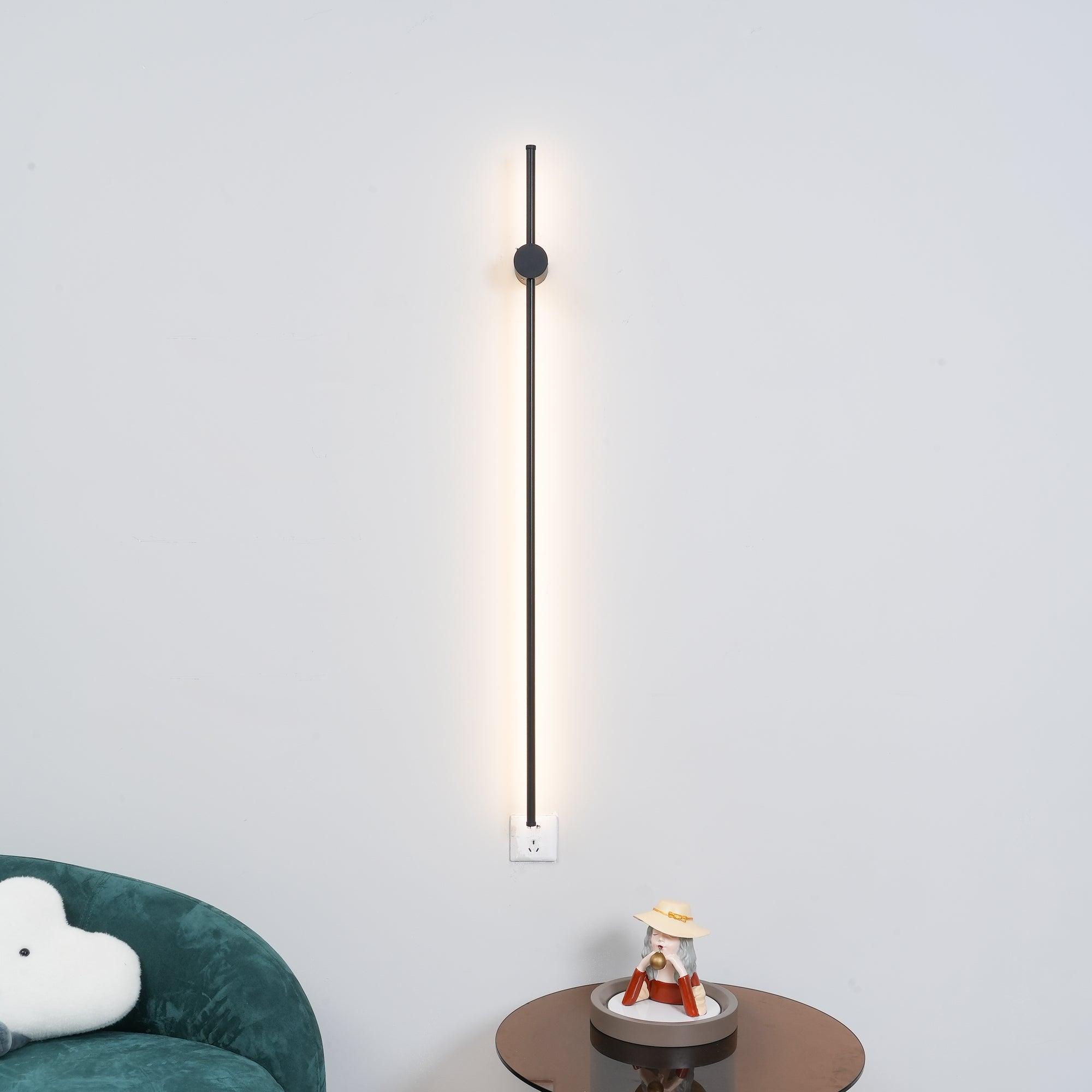 Linear LED Rechargeable Wall Light - Dia 6cm x H 60cm Metal, Bedroom Wall Sconce, detail 3
