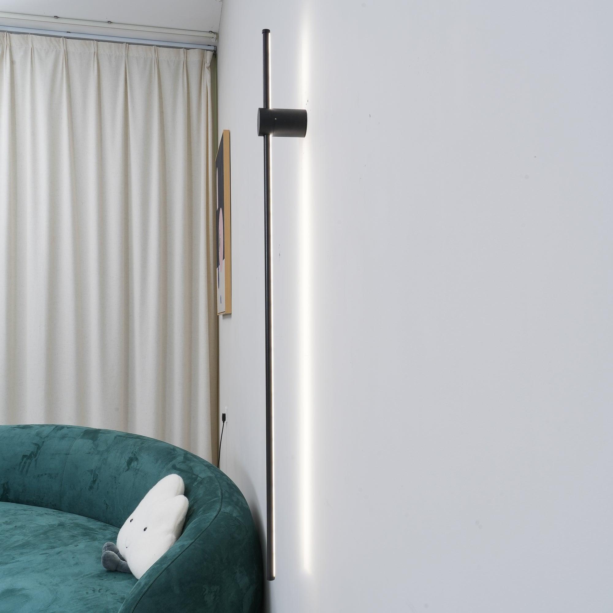 Linear LED Wall Light - Dia 10cm x H 60cm Metal, Hardwired Wall Sconce, detail 8