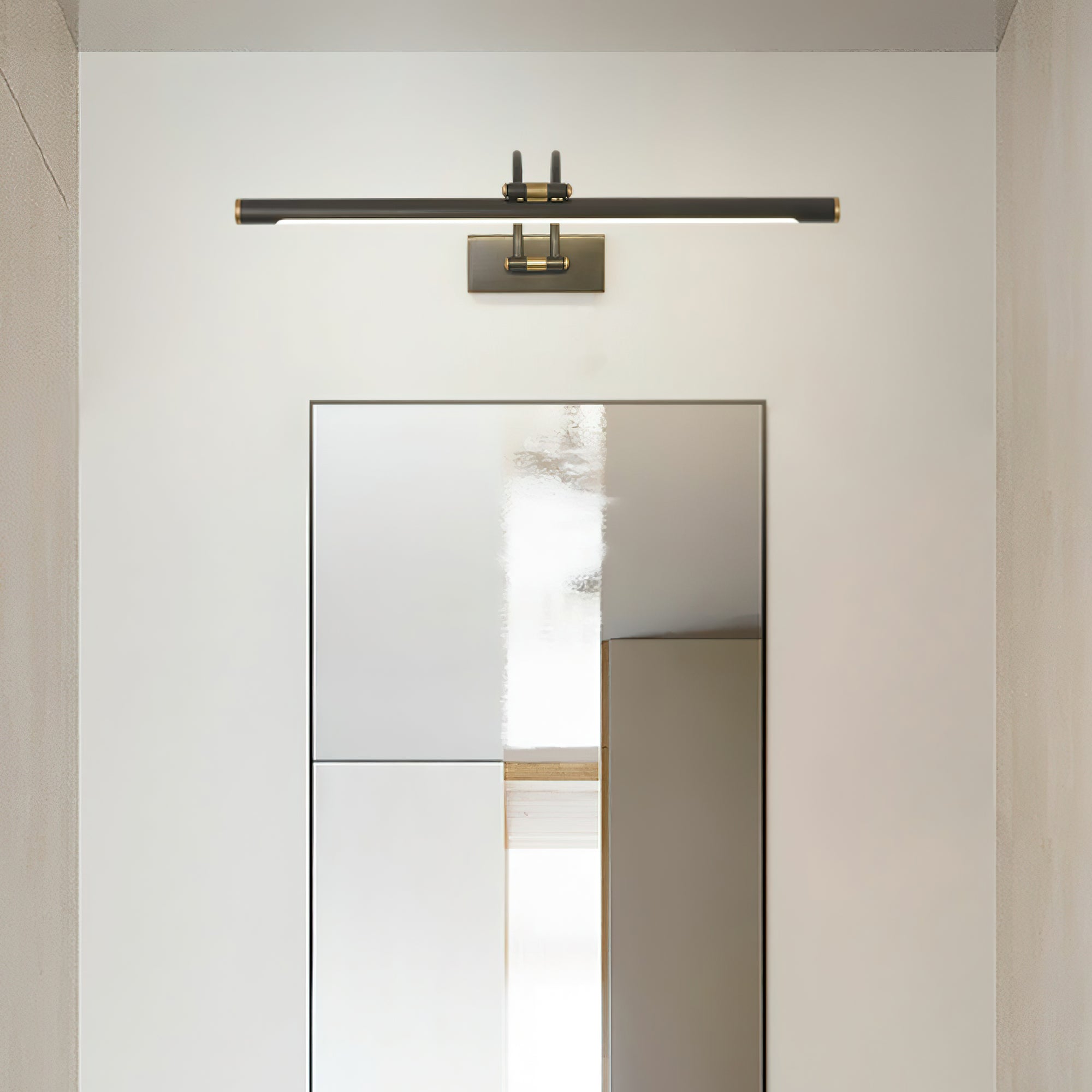 Linear Vanity Wall Fixture - L 17.7″ x H 7.1″ Brass, Bathroom Vanity Light, detail 3