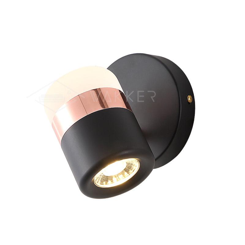 Adjustable Glass Wall Light, Bedroom Wall Sconce, Metal, Dia 12cm x H 17cm
