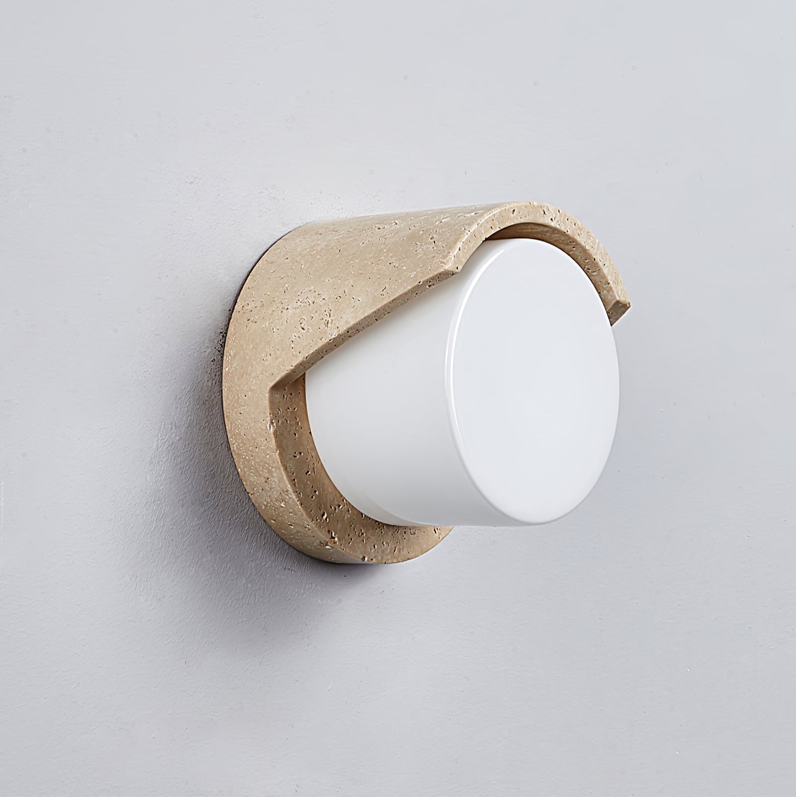 Linus Travertine Wall Light, Hardwired Wall Sconce, detail 3
