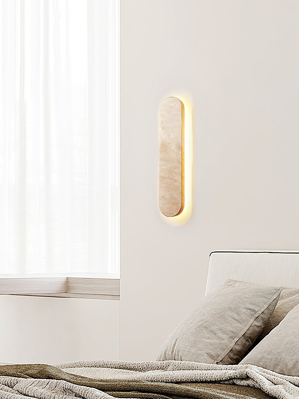 Lior Travertine Wall Light, Hardwired Wall Sconce, detail 15