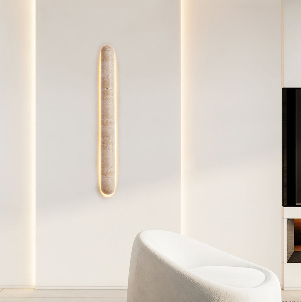 Liora Travertine Wall Light, Hardwired Wall Sconce, detail 6