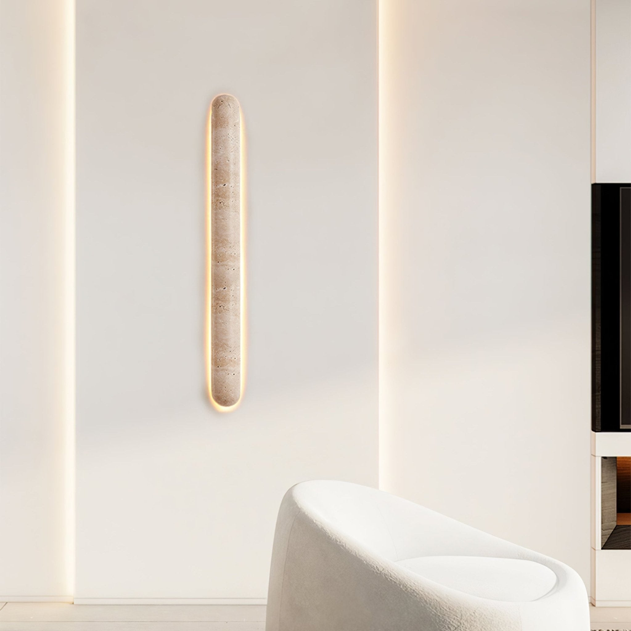 Liora Travertine Wall Light, Hardwired Wall Sconce, detail 6
