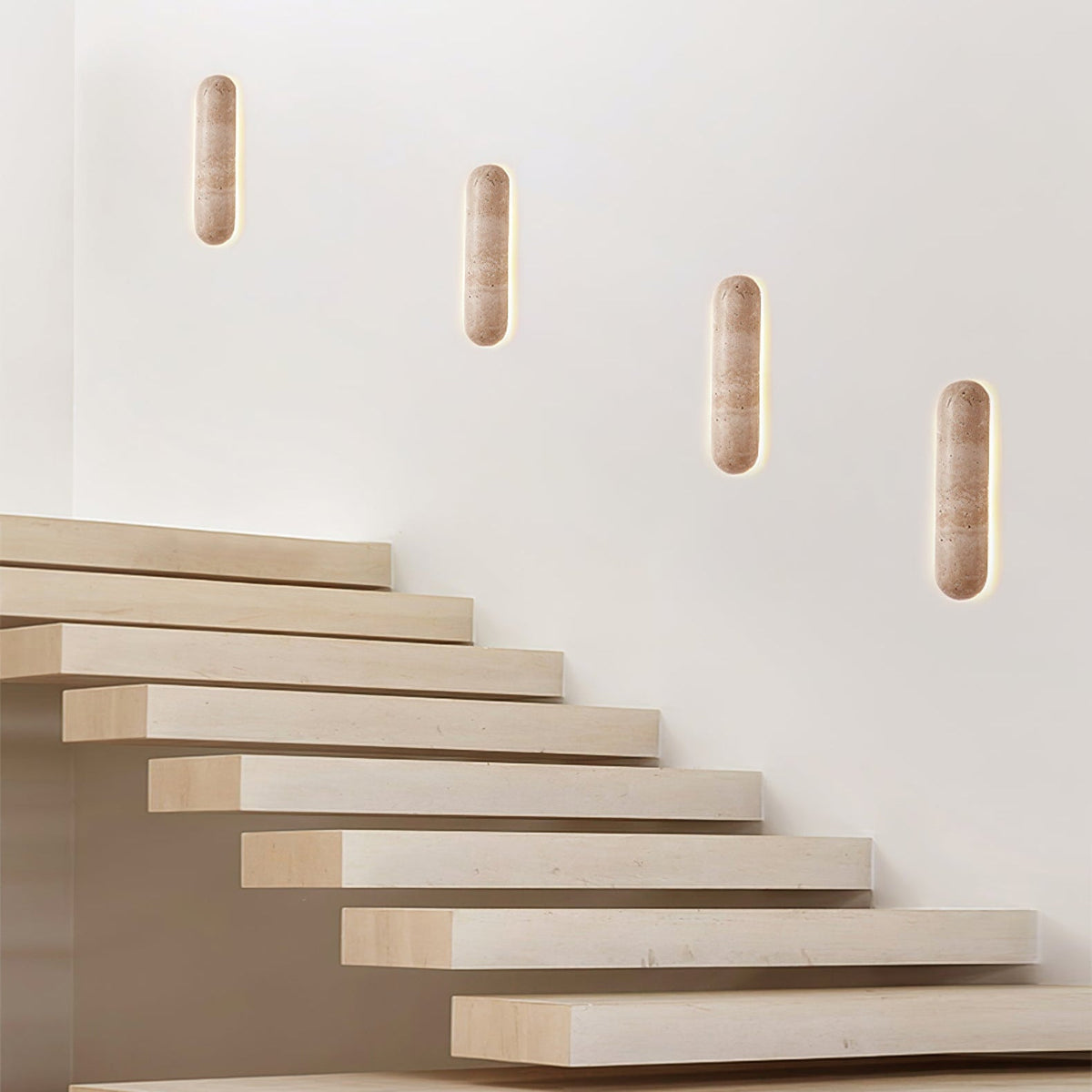 Liora Travertine Wall Light, Hardwired Wall Sconce, detail 7