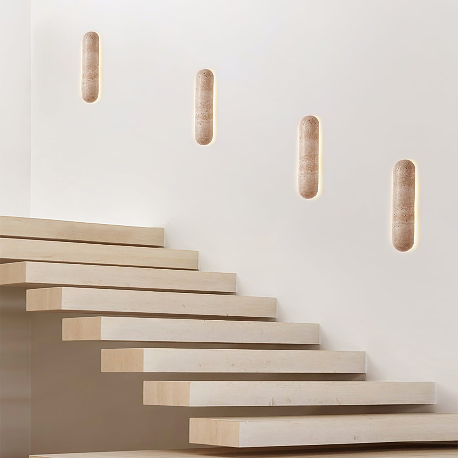 Liora Travertine Wall Light, Hardwired Wall Sconce, detail 7