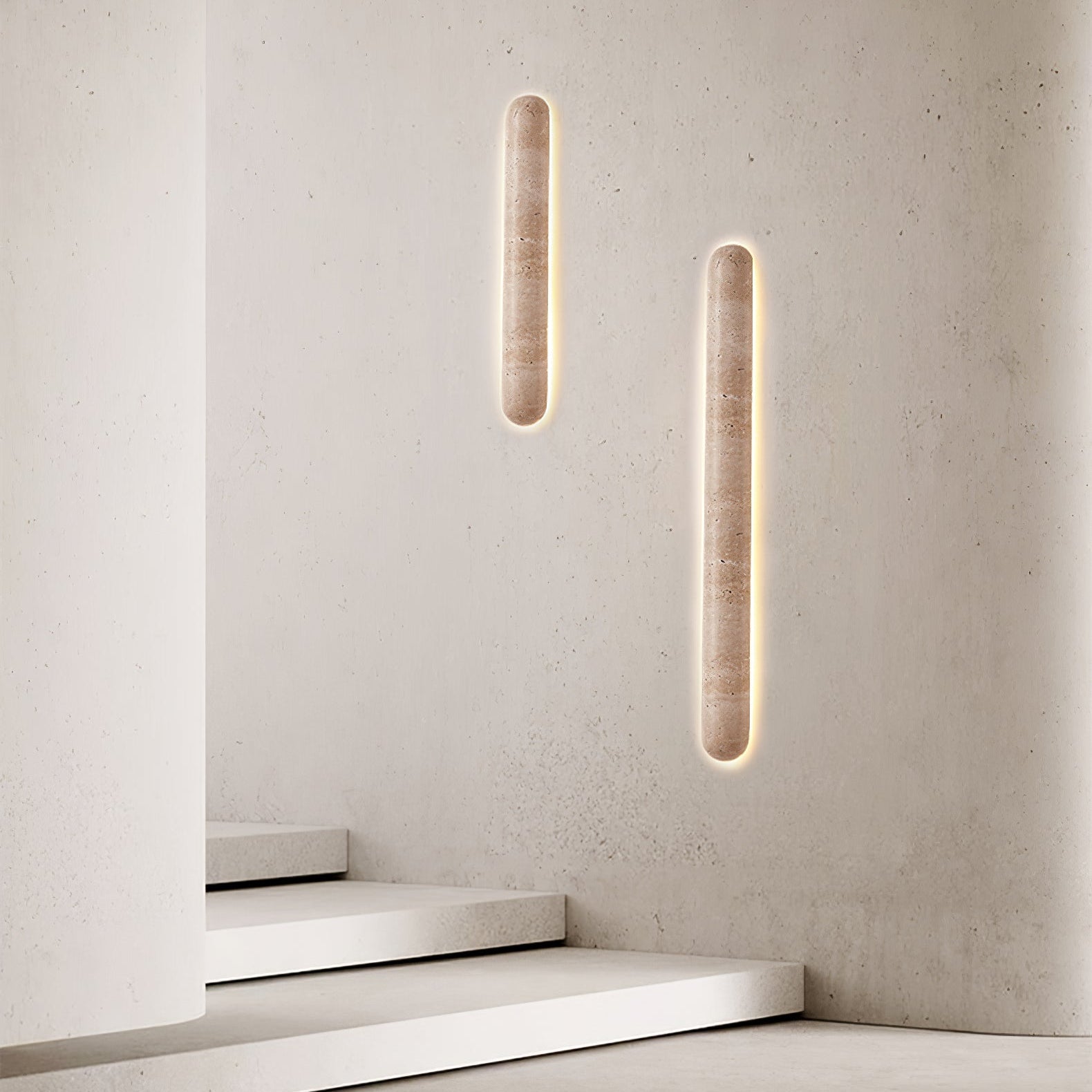 Liora Travertine Wall Light, Hardwired Wall Sconce, detail 2