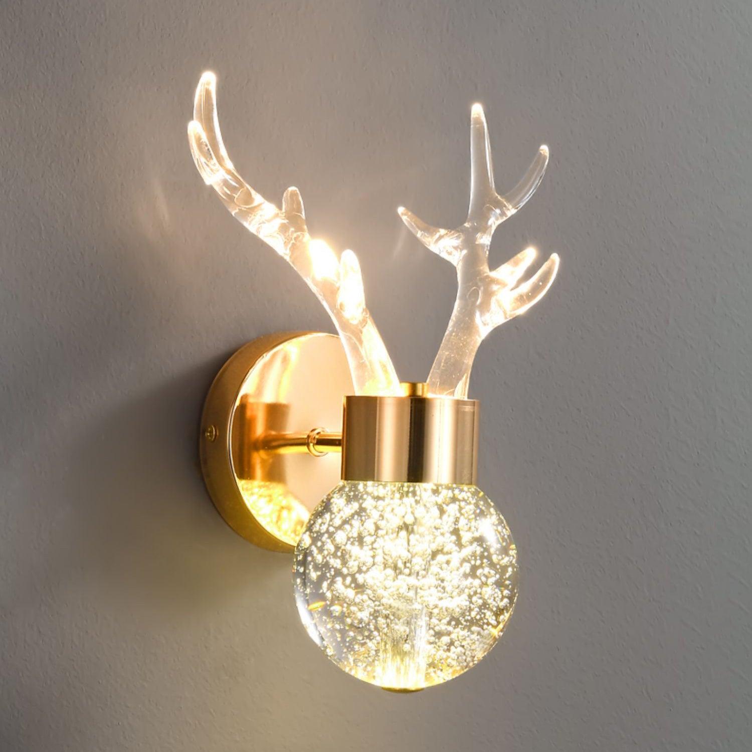 Little Deer Wall Light, Bedroom Wall Sconce, Acrylic, Dia 17cm x H 28cm