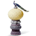 Curated Lladro Peacock 16 Inch Accent Lamp, Bedside Table Lamp, Height: 16.0 Inches