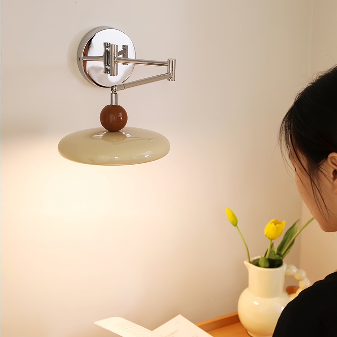 Lola Pivot Arm Wall Light, Hardwired Wall Sconce, detail 17