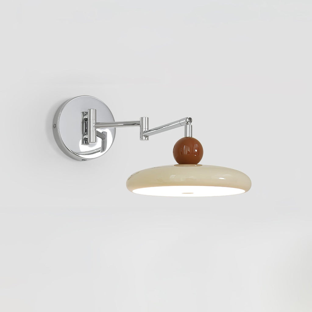 Lola Pivot Arm Wall Light, Hardwired Wall Sconce, Metal, Dia 20cm x H 12cm