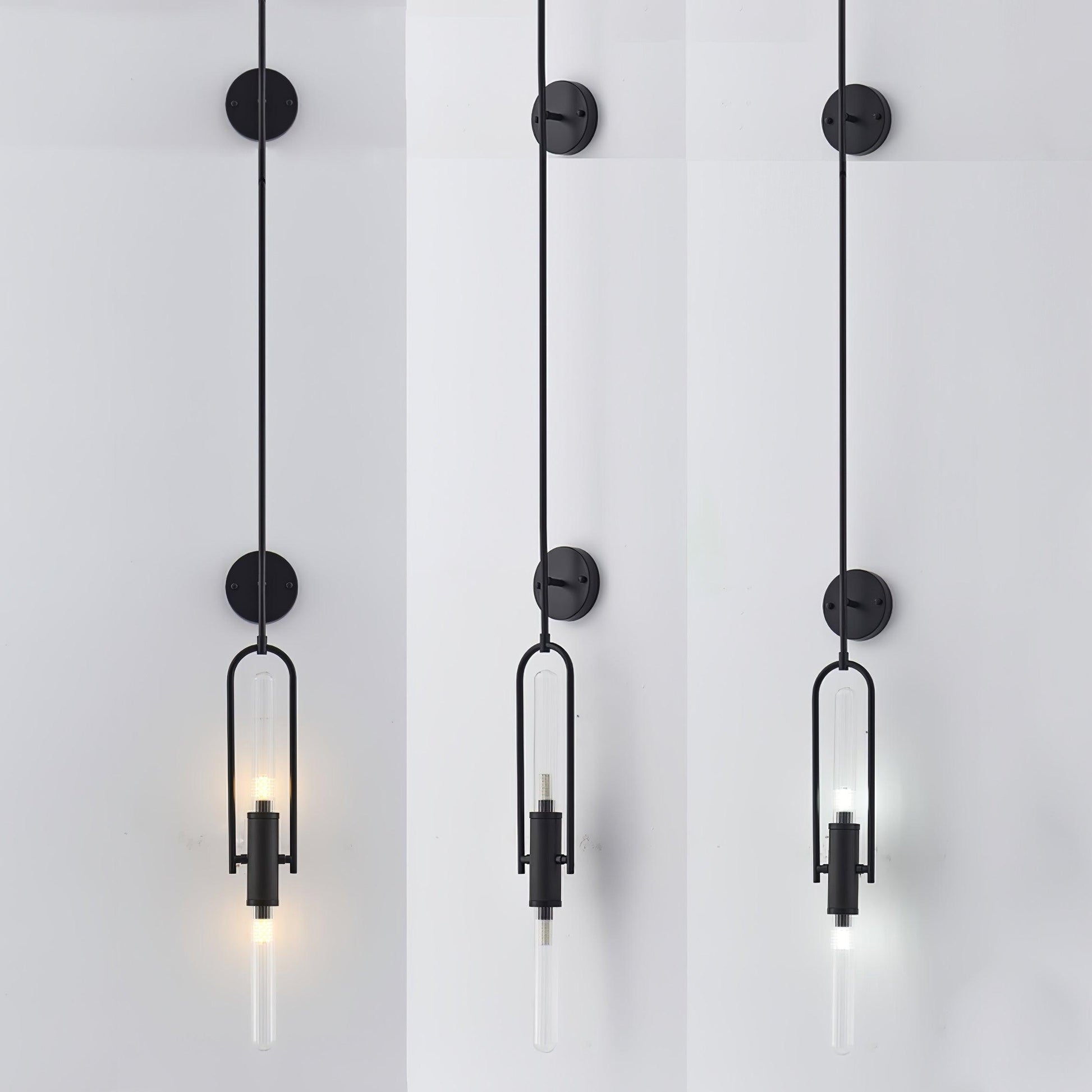 Long Arc Glass Wall Light, Hardwired Wall Sconce, detail 11
