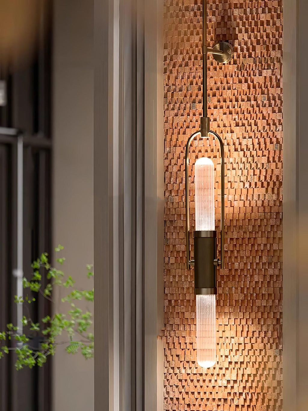 Long Arc Glass Wall Light, Hardwired Wall Sconce, detail 12