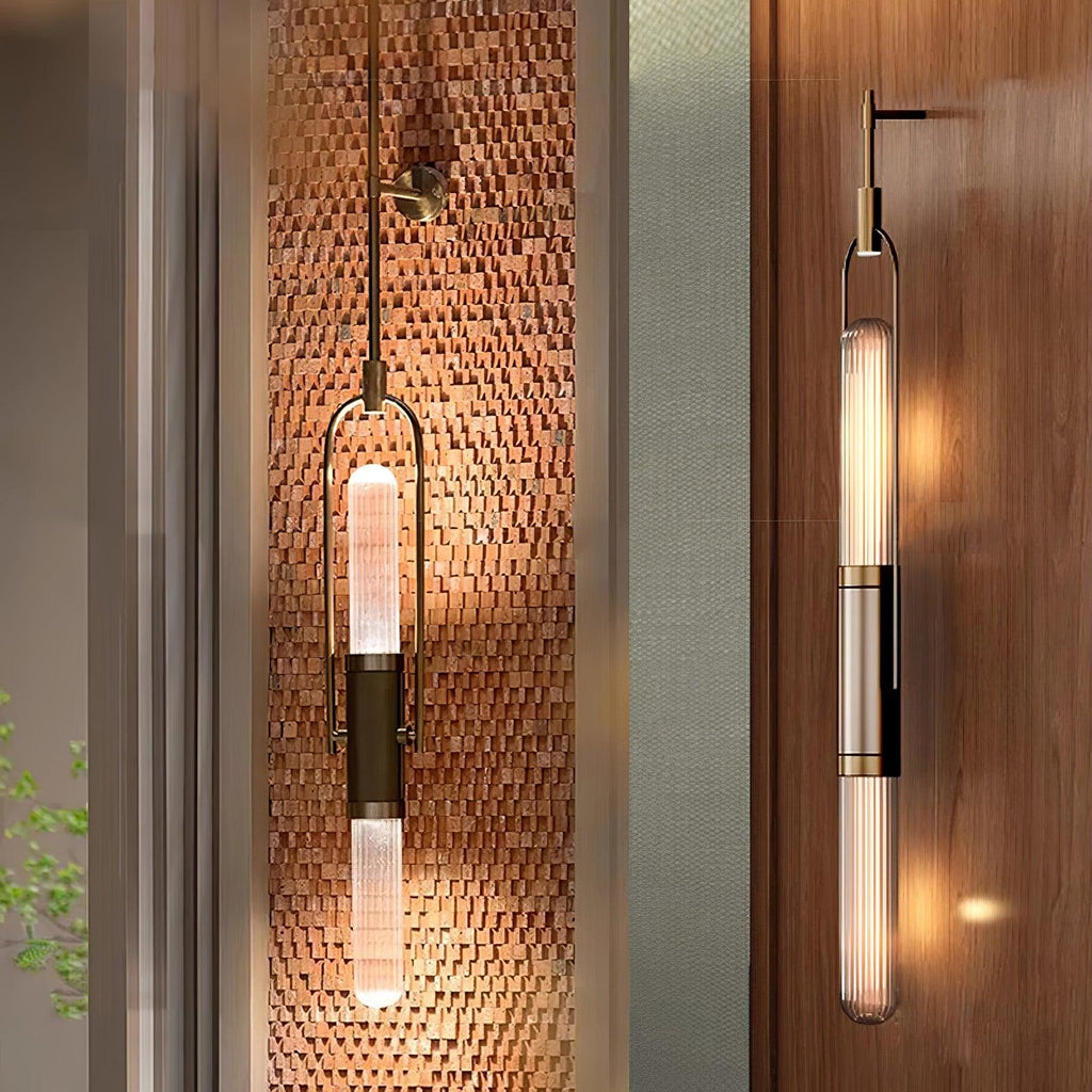 Long Arc Glass Wall Light, Hardwired Wall Sconce, detail 13