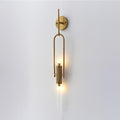 Long Arc Glass Wall Light, Hardwired Wall Sconce, Metal, Dia 12cm x H 100cm