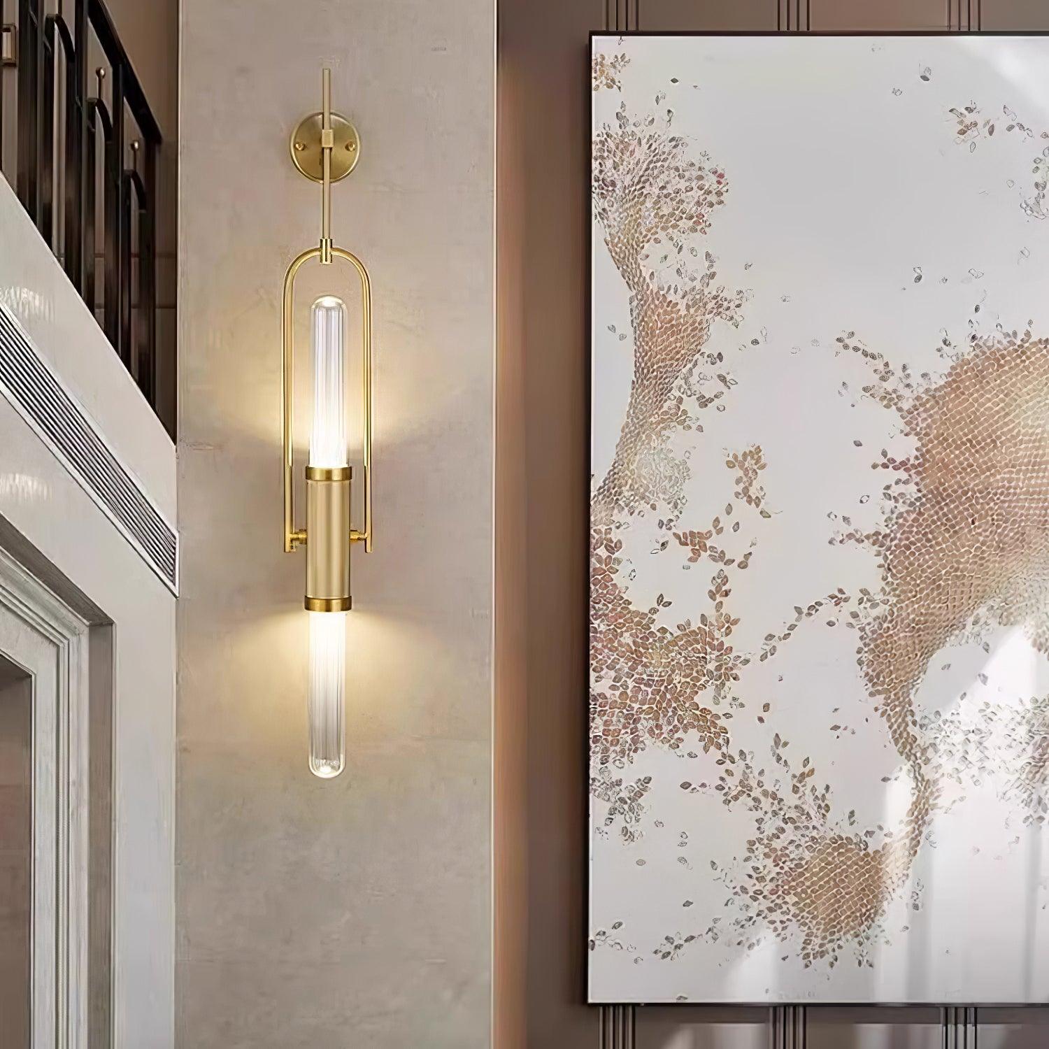 Long Arc Glass Wall Light, Hardwired Wall Sconce, detail 3