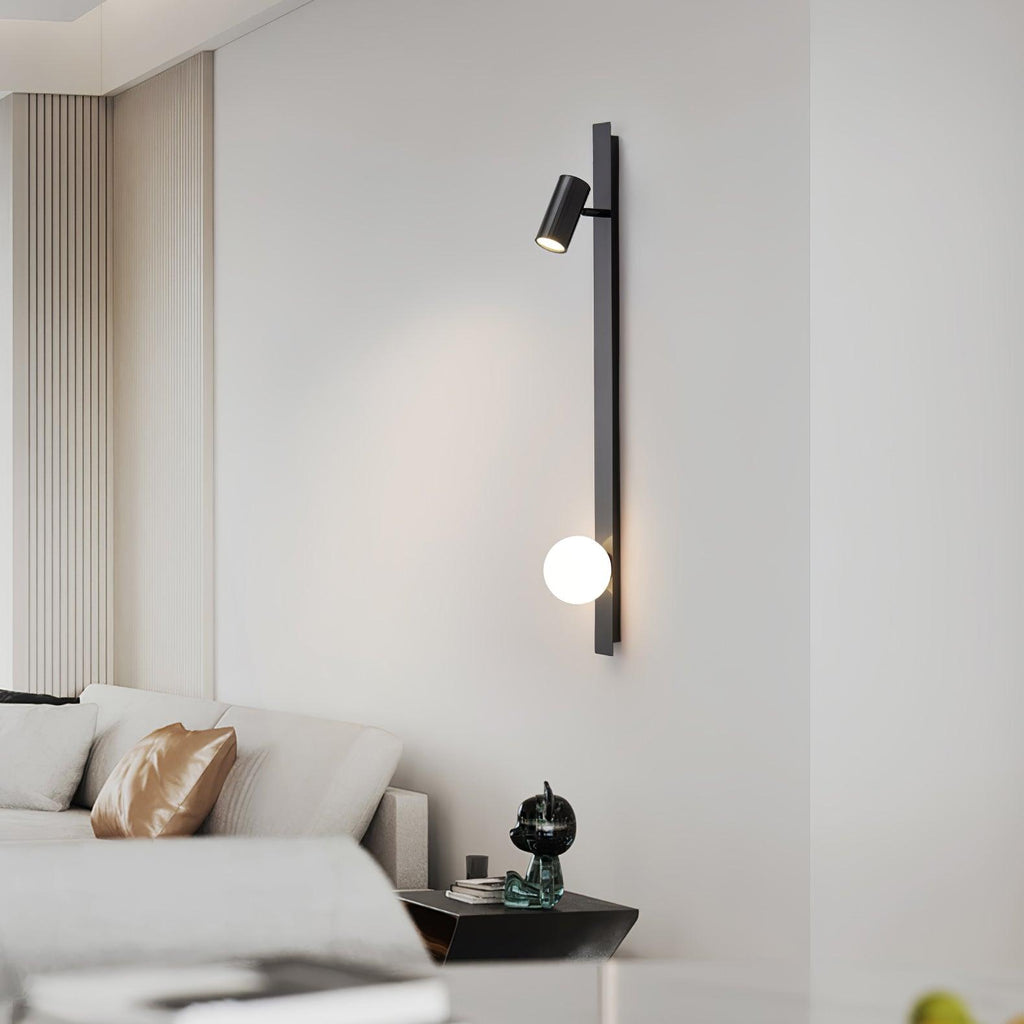 Long Arm Wall Light - W 3.9″ x H 31.5″ Brass, Bedroom Wall Sconce, detail 4