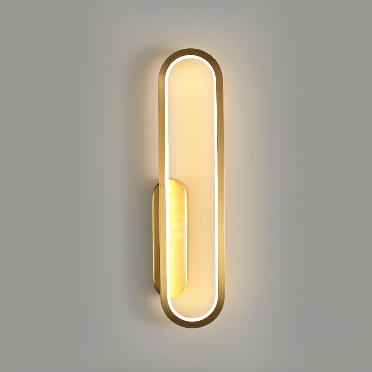 Long Ova Wall Light, Wall Sconce, Brass, Dia 10cm x H 40cm
