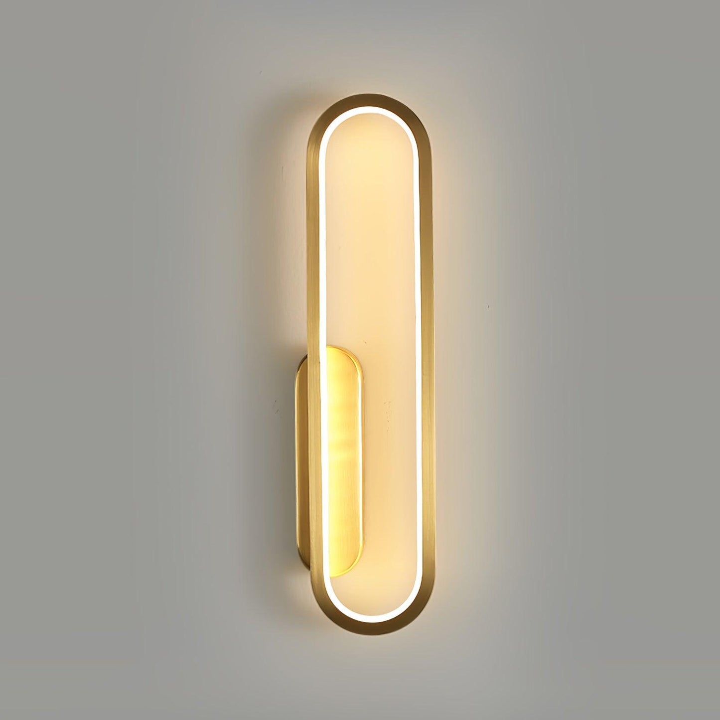 Long Ova Wall Light, Wall Sconce, Brass, Dia 10cm x H 40cm