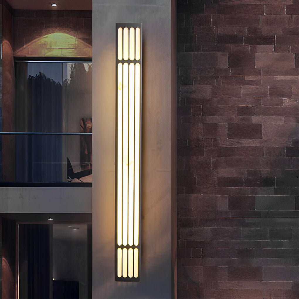 Long Strip Box Waterproof LED Black Contemporary Exterior Wall Light, Outdoor Wall Light, Stainless Steel, 23.6"