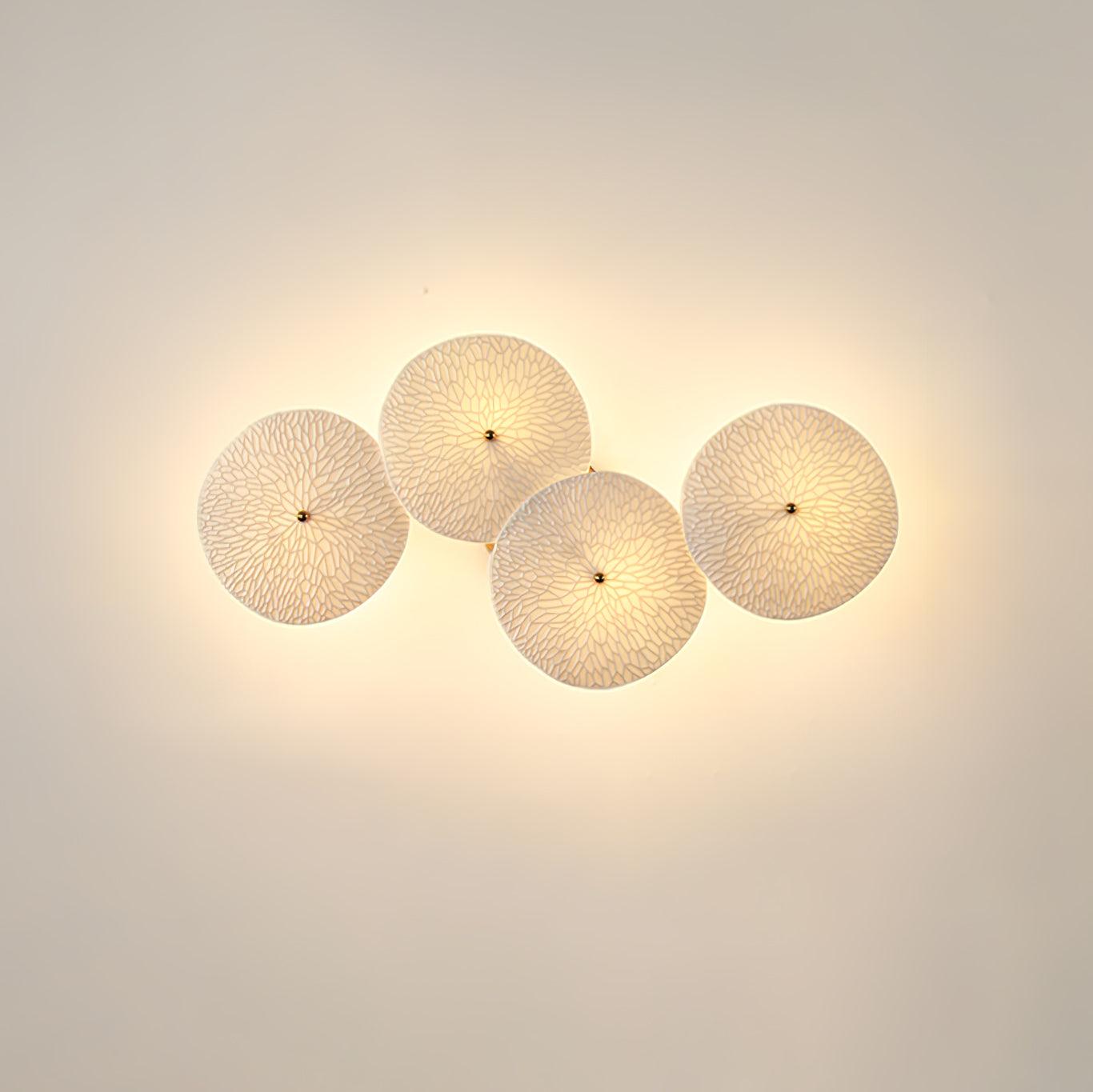 Lotus Petal Wall Light, Hardwired Wall Sconce, Ceramic, 4 heads A Size: L 50cm x H