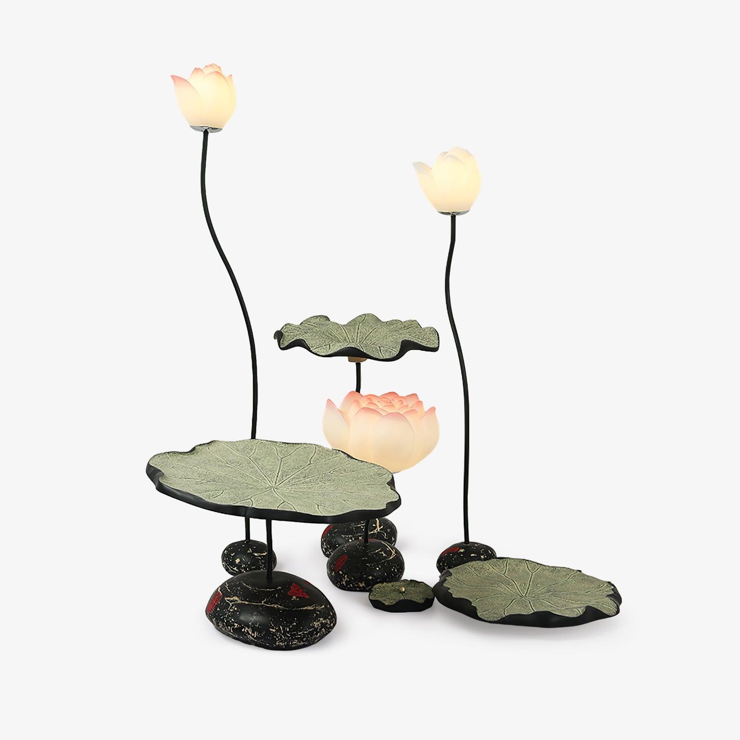 Lotus Floor Light, Floor Lamp, Metal, Combination 1 H 41.3″+H