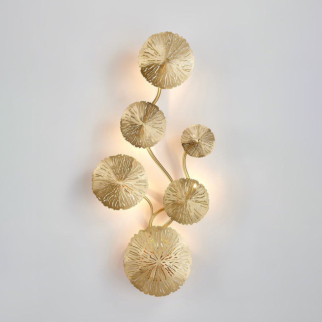 Lotus Leaf Wall Light - Model F: W 12.2 x H 30.3 Stainless steel, Hardwired Wall Sconce, detail 44