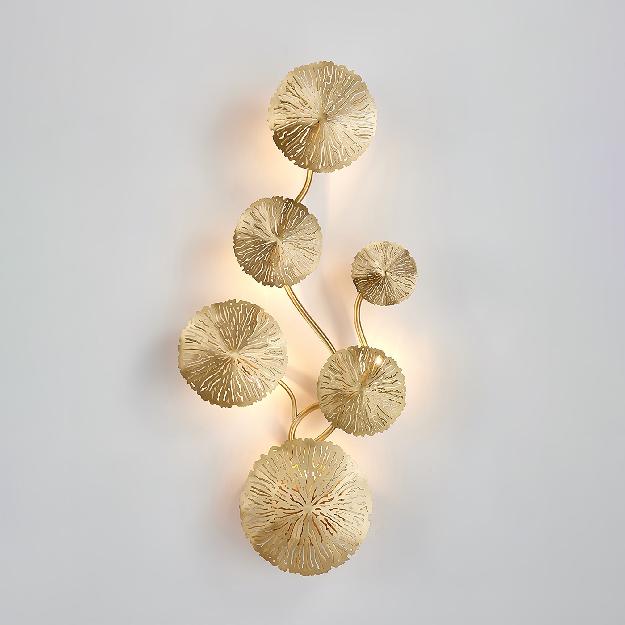 Lotus Leaf Wall Light - Model F: W 12.2 x H 30.3 Stainless steel, Hardwired Wall Sconce, detail 44