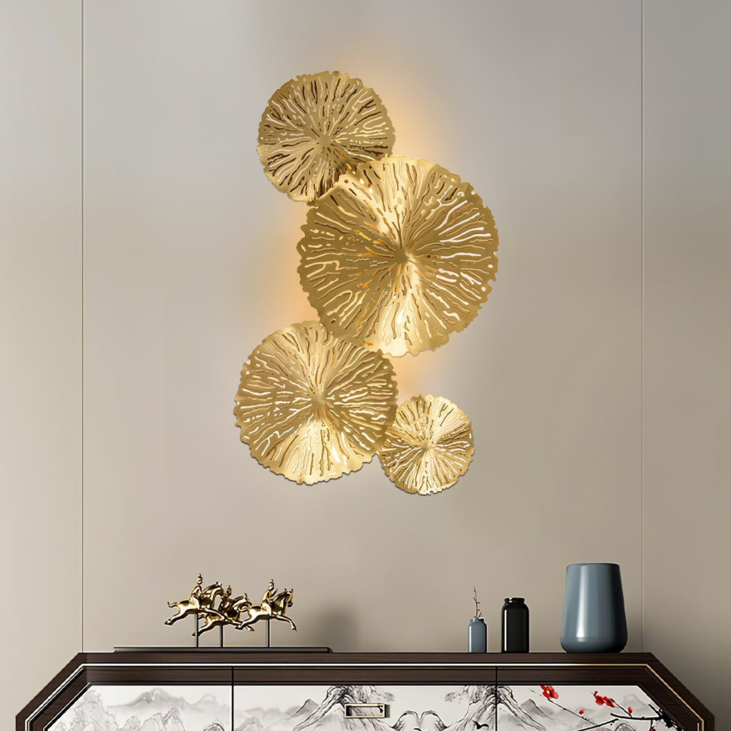 Lotus Leaf Wall Light - Model F: W 12.2 x H 30.3 Stainless steel, Hardwired Wall Sconce, detail 49
