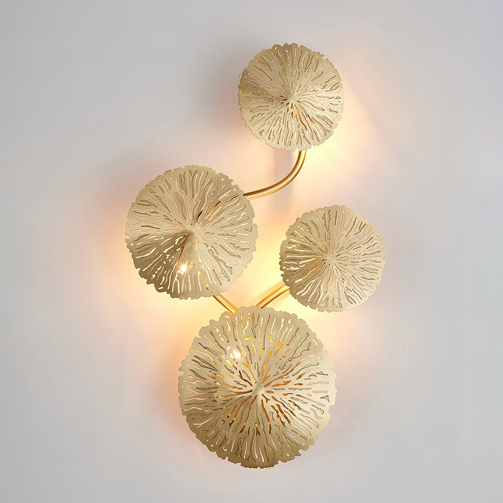 Lotus Leaf Wall Light - Model F: W 12.2 x H 30.3 Stainless steel, Hardwired Wall Sconce, detail 50
