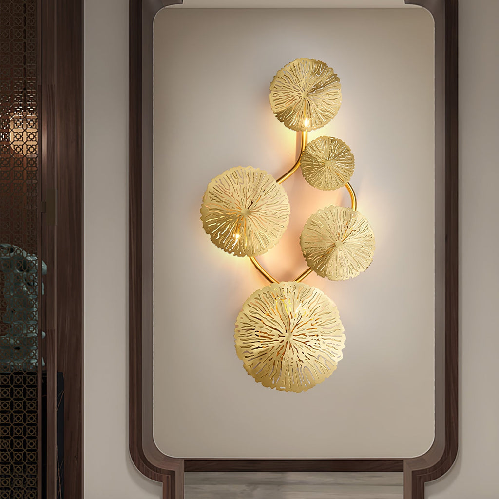 Lotus Leaf Wall Light - Model F: W 12.2 x H 30.3 Stainless steel, Hardwired Wall Sconce, detail 38