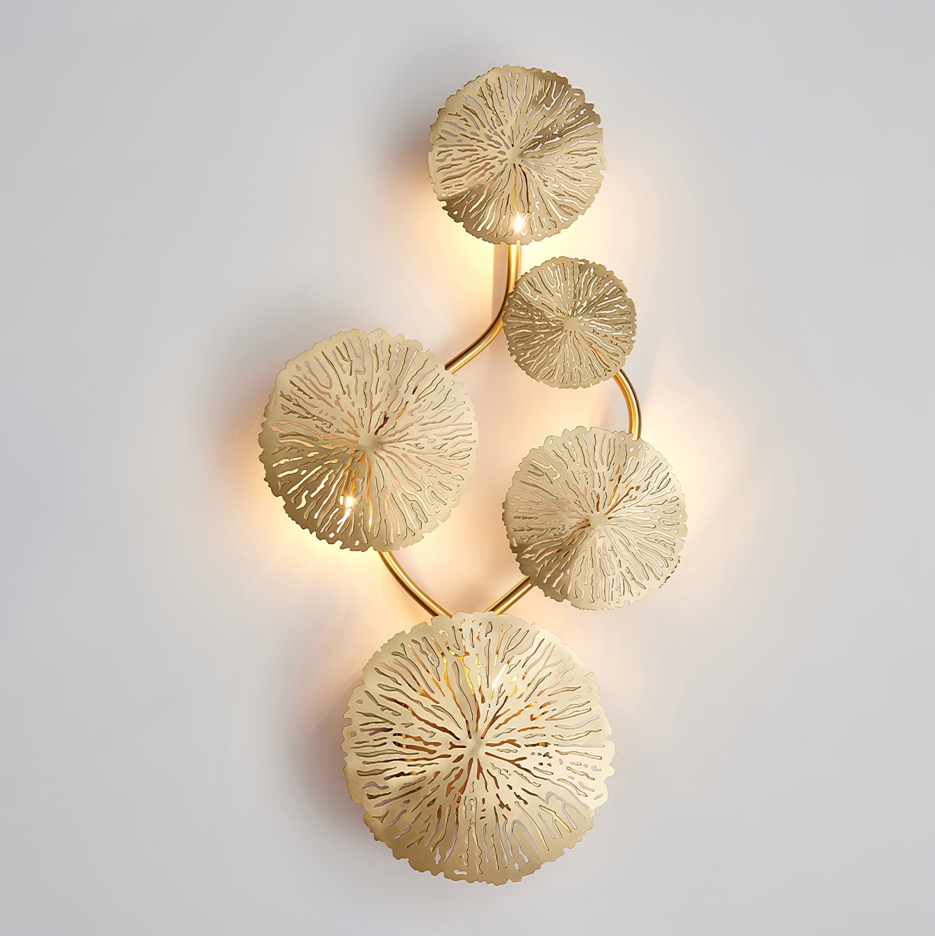 Lotus Leaf Wall Light - Model F: W 12.2 x H 30.3 Stainless steel, Hardwired Wall Sconce, detail 70