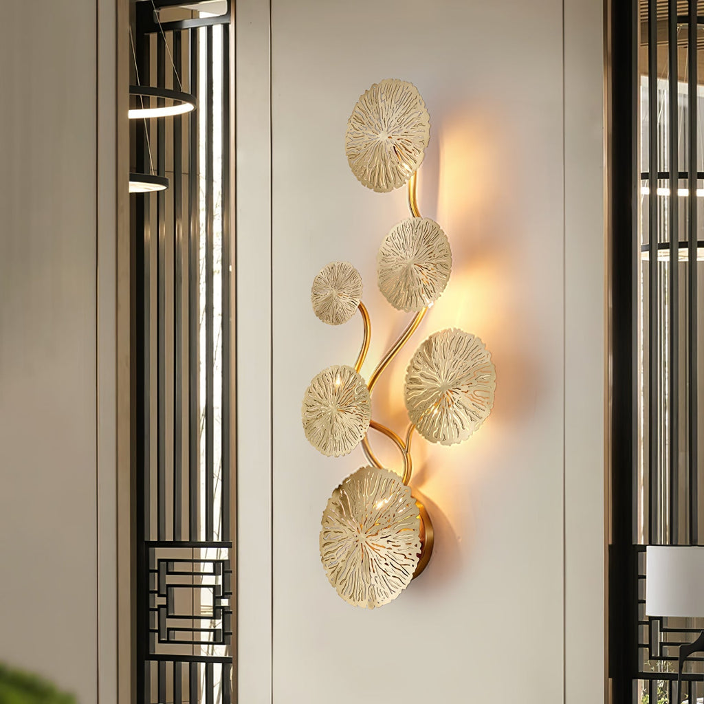 Lotus Leaf Wall Light - Model E: W 31cm x H 57cm Stainless steel, Hardwired Wall Sconce, detail 4