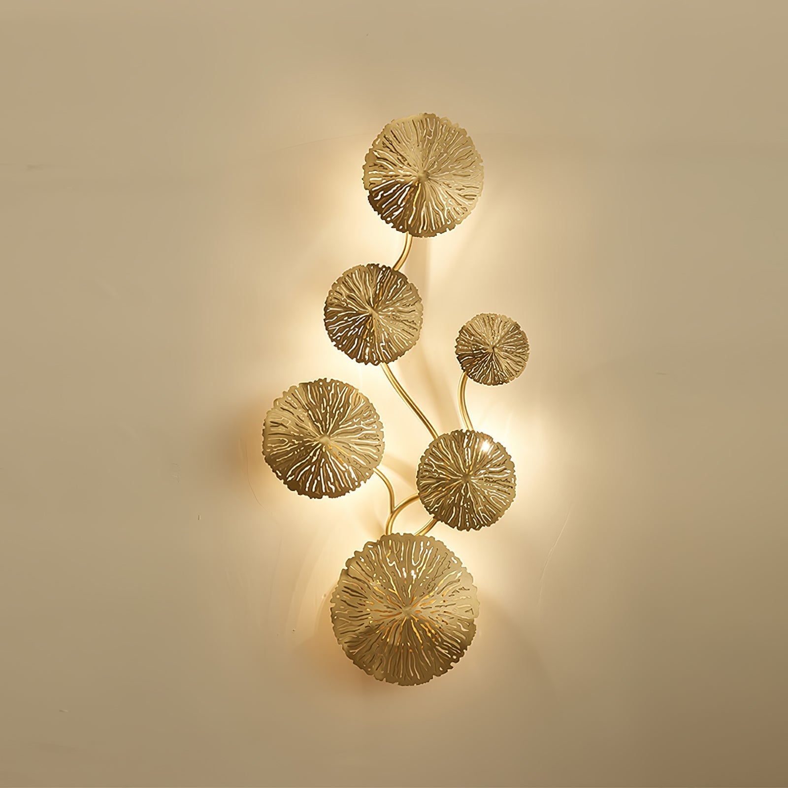 Lotus Leaf Wall Light - Model F: W 12.2 x H 30.3 Stainless steel, Hardwired Wall Sconce, detail 72